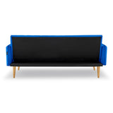 NNEDPE Sarantino 3 Seater Modular Linen Fabric Sofa Bed Couch Armrest - Blue