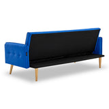 NNEDPE Sarantino 3 Seater Modular Linen Fabric Sofa Bed Couch Armrest - Blue