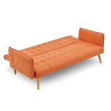 NNEDPE Sarantino 3 Seater Modular Linen Fabric Sofa Bed Couch Armrest Orange