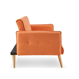 NNEDPE Sarantino 3 Seater Modular Linen Fabric Sofa Bed Couch Armrest Orange