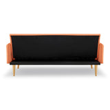 NNEDPE Sarantino 3 Seater Modular Linen Fabric Sofa Bed Couch Armrest Orange