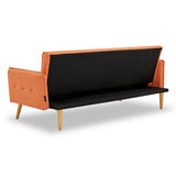 NNEDPE Sarantino 3 Seater Modular Linen Fabric Sofa Bed Couch Armrest Orange