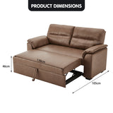 NNEDPE Sarantino Distressed Fabric Sofa Bed Couch Lounge - Brown