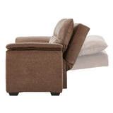 NNEDPE Sarantino Distressed Fabric Sofa Bed Couch Lounge - Brown