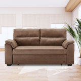 NNEDPE Sarantino Distressed Fabric Sofa Bed Couch Lounge - Brown