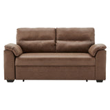 NNEDPE Sarantino Distressed Fabric Sofa Bed Couch Lounge - Brown