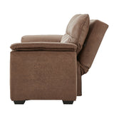NNEDPE Sarantino Distressed Fabric Sofa Bed Couch Lounge - Brown