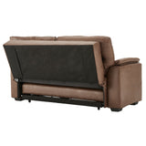 NNEDPE Sarantino Distressed Fabric Sofa Bed Couch Lounge - Brown