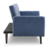 NNEDPE Sarantino Tufted Faux Linen 3-Seater Sofa Bed with Armrests - Blue