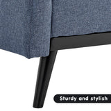 NNEDPE Sarantino Tufted Faux Linen 3-Seater Sofa Bed with Armrests - Blue