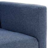 NNEDPE Sarantino Tufted Faux Linen 3-Seater Sofa Bed with Armrests - Blue