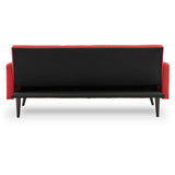 NNEDPE Sarantino Tufted Faux Linen 3-Seater Sofa Bed with Armrests - Red