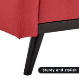 NNEDPE Sarantino Tufted Faux Linen 3-Seater Sofa Bed with Armrests - Red