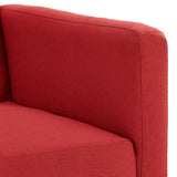 NNEDPE Sarantino Tufted Faux Linen 3-Seater Sofa Bed with Armrests - Red