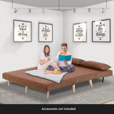 NNEDPE Sarantino 2-Seater Adjustable Sofa Bed Lounge Faux Linen - Brown