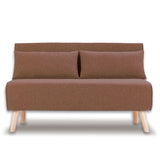 NNEDPE Sarantino 2-Seater Adjustable Sofa Bed Lounge Faux Linen - Brown