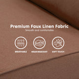 NNEDPE Sarantino 2-Seater Adjustable Sofa Bed Lounge Faux Linen - Brown