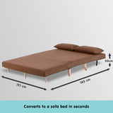 NNEDPE Sarantino 2-Seater Adjustable Sofa Bed Lounge Faux Linen - Brown