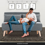 NNEDPE Sarantino 2-Seater Adjustable Sofa Bed Lounge Faux Linen - Dark Grey