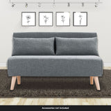 NNEDPE Sarantino 2-Seater Adjustable Sofa Bed Lounge Faux Linen - Dark Grey