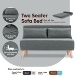 NNEDPE Sarantino 2-Seater Adjustable Sofa Bed Lounge Faux Linen - Dark Grey
