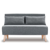 NNEDPE Sarantino 2-Seater Adjustable Sofa Bed Lounge Faux Linen - Dark Grey