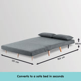 NNEDPE Sarantino 2-Seater Adjustable Sofa Bed Lounge Faux Linen - Dark Grey