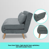 NNEDPE Sarantino 2-Seater Adjustable Sofa Bed Lounge Faux Linen - Dark Grey