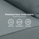 NNEDPE Sarantino 2-Seater Adjustable Sofa Bed Lounge Faux Linen - Dark Grey