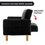 NNEDPE Sarantino 3-Seater Fabric Sofa Bed Futon - Black