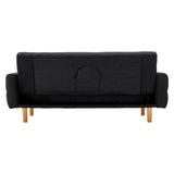 NNEDPE Sarantino 3-Seater Fabric Sofa Bed Futon - Black