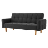 NNEDPE Sarantino 3-Seater Fabric Sofa Bed Futon - Black