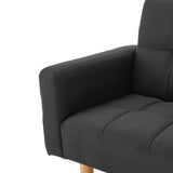 NNEDPE Sarantino 3-Seater Fabric Sofa Bed Futon - Black