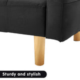 NNEDPE Sarantino 3-Seater Fabric Sofa Bed Futon - Black