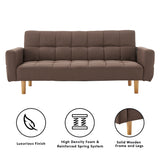 NNEDPE Sarantino 3-Seater Fabric Sofa Bed Futon - Brown