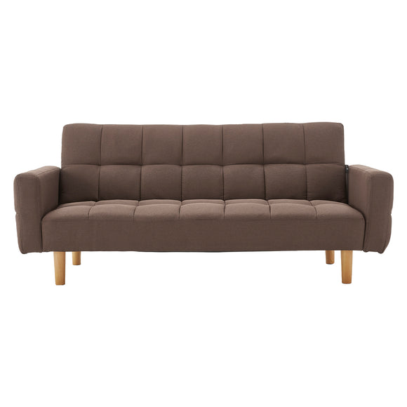 NNEDPE Sarantino 3-Seater Fabric Sofa Bed Futon - Brown