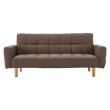 NNEDPE Sarantino 3-Seater Fabric Sofa Bed Futon - Brown