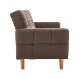 NNEDPE Sarantino 3-Seater Fabric Sofa Bed Futon - Brown