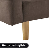 NNEDPE Sarantino 3-Seater Fabric Sofa Bed Futon - Brown