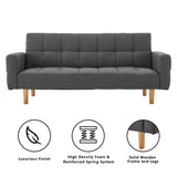 NNEDPE Sarantino 3-Seater Fabric Sofa Bed Futon - Dark Grey