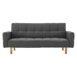NNEDPE Sarantino 3-Seater Fabric Sofa Bed Futon - Dark Grey