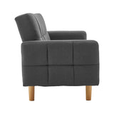 NNEDPE Sarantino 3-Seater Fabric Sofa Bed Futon - Dark Grey