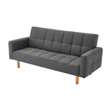 NNEDPE Sarantino 3-Seater Fabric Sofa Bed Futon - Dark Grey