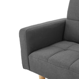 NNEDPE Sarantino 3-Seater Fabric Sofa Bed Futon - Dark Grey
