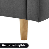 NNEDPE Sarantino 3-Seater Fabric Sofa Bed Futon - Dark Grey