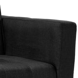 NNEDPE Sarantino 3-Seater Corner Wooden Sofa Bed Lounge Chaise Sofa Black