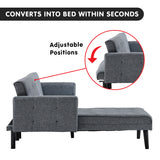 NNEDPE Sarantino 3-Seater Corner Wooden Sofa Bed Lounge Chaise Sofa  Grey