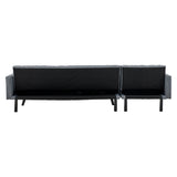 NNEDPE Sarantino 3-Seater Corner Wooden Sofa Bed Lounge Chaise Sofa  Grey