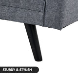 NNEDPE Sarantino 3-Seater Corner Wooden Sofa Bed Lounge Chaise Sofa  Grey