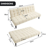 NNEDPE Sarantino Faux Suede Fabric Sofa Bed Furniture Lounge Seat Beige